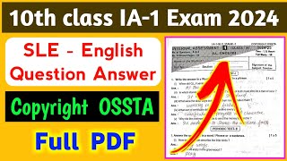 10th class ia1 exam sle english questions answer 2024  class 10 ia1 english ossta question answer [upl. by Cotter]