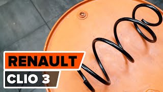 Comment remplacer ressort de suspension avant sur RENAULT CLIO 3 TUTORIEL AUTODOC [upl. by Vergne]