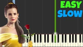 The Beauty And The Beast SLOW Easy Piano Tutorial SynthesiaSheet Music [upl. by Ttezil]