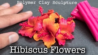 How to Sculpt Hibiscus Flowers  Polymer Clay Tutorial [upl. by Manuel70]