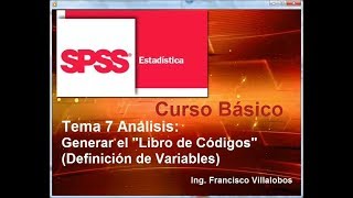 Curso SPSS básico Tema 7 Análisis Crear el Libro de Códigos [upl. by Nnil]