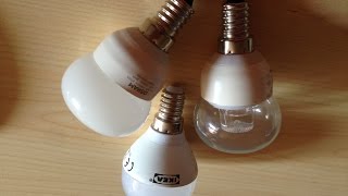 Osram LED STAR Classic P 25 Light bulb 36W and 4W  250lm Europe 220V Review [upl. by Aes]