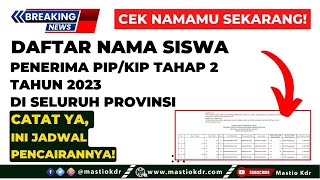 Daftar Nama Siswa Penerima PIPKIP Tahap 2 Tahun 2023 Ini Nominal amp Jadwal Pencairannya [upl. by Balch403]