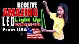 LIVE Receive AMAZING LED Light Up Drumsticks From USA 😍😍😍 [upl. by Jeggar]