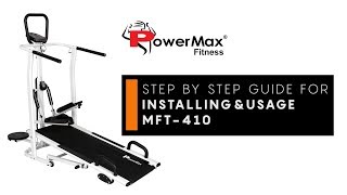 Powermax Fitness MFT410 Treadmill  Installation amp Usage Guide 4 in 1 Manual Treadmill [upl. by Culley]