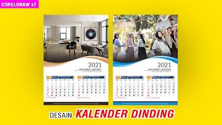 Cara Membuat Kalender dinding 2021 di Coreldraw [upl. by Ecirahc]