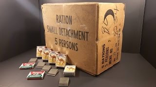 1957 5 Man MRE 24 Hour Ration 20000 Calorie Meal Ready to Eat Testing Oldest Food Review [upl. by Sadowski403]