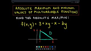 Absolute MaximumMinimum Values of Multivariable Functions  Part 1 of 2 [upl. by Camel273]