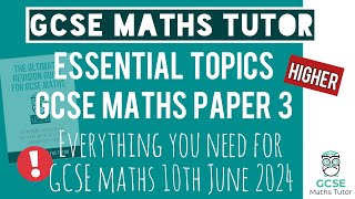 Predicted Topics You NEED for The GCSE Maths Exam Paper 3 Monday 10th June 2024  Higher  TGMT [upl. by Wilkinson]