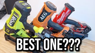 TTI Framing Nailer Showdown Milwaukee VS Ryobi VS AEG Ridgid [upl. by Etteuqaj]