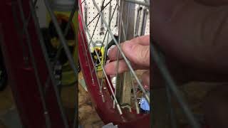 How to True a Bicycle Wheel Tips Straighten Bent Rim bmx bike bikerepair [upl. by Obeded500]