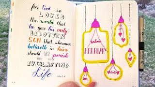 Faith Bullet Journal February 2019 Setup  Light Bulb Theme [upl. by Nirag286]