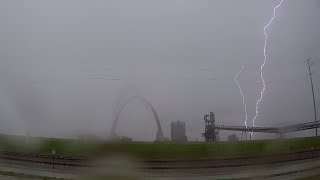 Upward lightning from the KDNL tower in downtown St Louis [upl. by Nasho816]