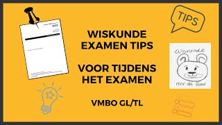 Wiskunde Examen Tips tijdens het examen VMBO TLGL van Meneer de Beer [upl. by Robenia]