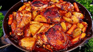 One Pan Honey Garlic Chicken amp Veggies Recipe  Easy Chicken and Potatoes [upl. by Busch25]