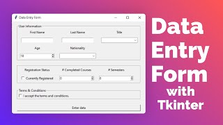 Tkinter Data Entry Form tutorial for beginners  Python GUI project responsive layout [upl. by Notniuqal]