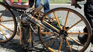 The FIRST Steam Motorcycle in the world ROPER 1869 year [upl. by Enirod925]