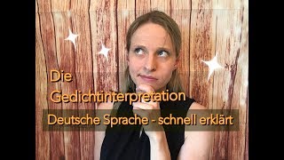 Gedichtinterpretation schreiben  Tipps mit Beispielen [upl. by Aneloc]