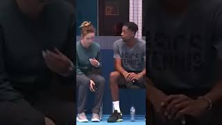 Elina Svitolina and Gael Monfils share a kiss 😂😂😂 tennistime tennis gaelmonfils elinasvitolina [upl. by Stearne178]