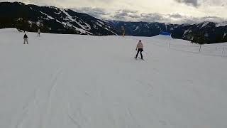 Ski Saalbach Slope 146 blue Bergkogelabfhart Saalbach [upl. by Rosaleen618]