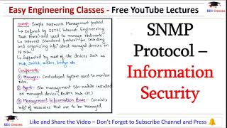 SNMPSimple Network Management Protocol  InformationNetwork Security Lectures in Hindi [upl. by Aim]