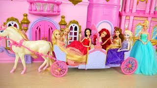 Princess Barbie Expandable Carriage Princess doll New Dresses Putri Barbie Gaun Vestidos Princesa [upl. by Gorden799]