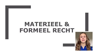 Materieel en formeel recht [upl. by Eekorehc]