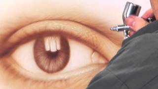 AIRBRUSH SPECIAL FREE HOW TO AIRBRUSH AN EYE STEPBYSTEP with JAVIER SOTO [upl. by Aivan]