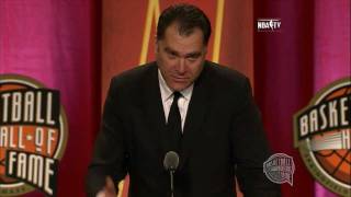 Arvydas Sabonis Basketball Hall of Fame Enshrinement Speech [upl. by Inama]