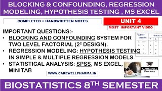 Unit 4 complete  biostatistics and research methodology 8th sem  Carewell Pharma [upl. by Nireil]