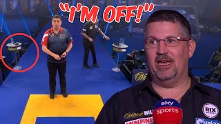 Table Gate Incident between Gary Anderson and Mensur Suljović darts [upl. by Llehcar]