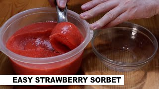 Easy Strawberry Sorbet Recipe [upl. by Schulein]