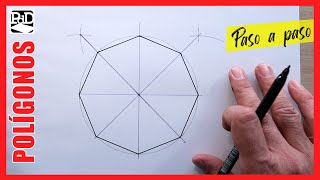 Octógono Inscrito en Circunferencia Dibujo Técnico sobre papel paso a paso [upl. by Livingston]