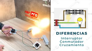 Diferencias Interruptor Conmutador y Cruzamiento  ¿Cómo utilizarlos [upl. by Gabbert]