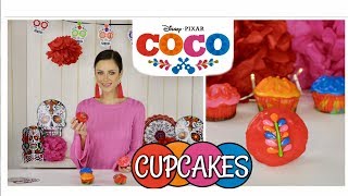 COCO CUPCAKES  Day of the dead  Baking  Tutorial  How to  DISNEY [upl. by Ylle]