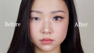 무쌍 메이크업 HOW TO MAKE YOUR EYES 2X BIGGER WITH MAKEUP  ASIAN MONOLID MAKEUP [upl. by Ammadas]