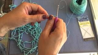 How To Crochet Beginner Crystal Chain Necklace [upl. by Porush]