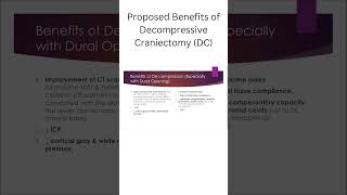 Proposed Benefits of Decompressive Craniectomy DC [upl. by Halilad]