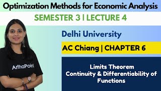 Optimization Methods for Economic Analysis  AC Chiang Ch 6  BA Economics Major DU Sem 3  Lec 4 [upl. by Enyaj]