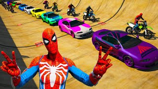 Parkour Car Penumbra FF Spiderman and friends Land act reservoir GTA 5 mods challenge [upl. by Edieh344]