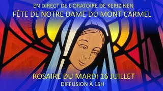 Rosaire du mardi 16 juillet en la fête de Notre Dame du Mont Carmel Rosaire pour la paix [upl. by Ainorev]