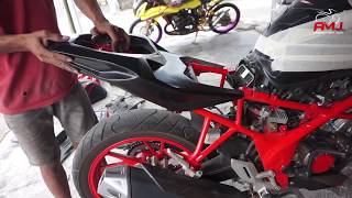 TUTORIAL PEMASANGAN BODY BELAKANG CBR250RR PADA NEW CB150R [upl. by Idnerb]