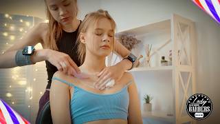 ASMR Shoulders Massage and SPA Mask for skin by Barber Lady Sandra to Emily [upl. by Areyk356]