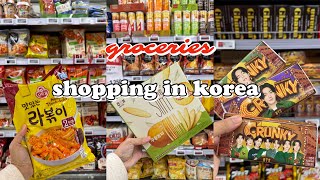 shopping in korea vlog 🇰🇷 grocery food with prices 🍜 making tteokboki snacks unboxing amp more [upl. by Pickard395]