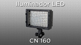 Iluminador CN160 LEDs  Sun Gun genérico compatível com baterias Sony e Panassonic [upl. by Alfonso545]