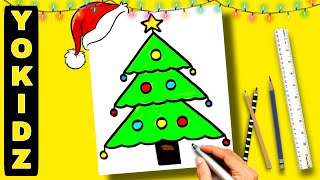 HOW TO DRAW A CHRISTMAS TREE [upl. by Riordan]