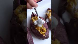 Lentil Bobotie stuffed sweet potatoes recipe vegan bobotie sweetpotato shorts [upl. by Cutty629]