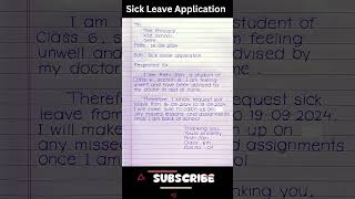 Sick Leave Application For School shorts [upl. by Ardisi]