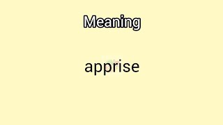 apprise meaning in EnglishampTelugu  Googul Dictionaryapprise dictionary meanings telugu eng [upl. by Yseulte348]