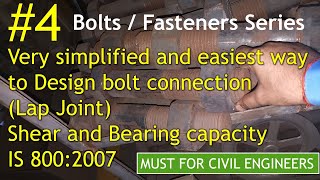 Shear Strength and Bearing capacity of Bolt full calculation Part 4  2020  eciviltechcom [upl. by Ahsiyt67]